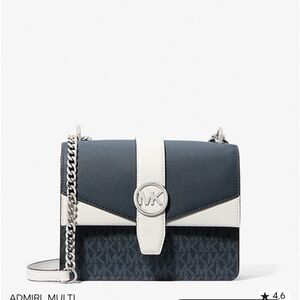 Michael Kors Dark Blue and Cream Crossbody Bag